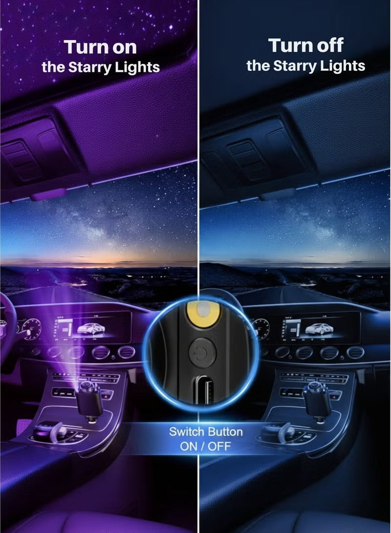 5 in 1 Retractable Car Charger with Starlight