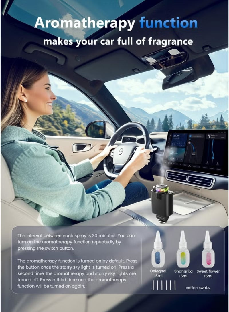 5 in 1 Retractable Car Charger with Starlight